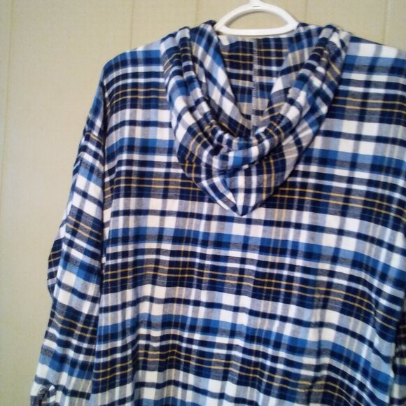 Concepts Sports Notre Dame Flannel Shirt Women S Hood Pocket Long Sleeve Plaid - Picture 13 of 15